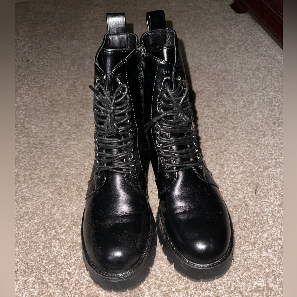 Black combat boots